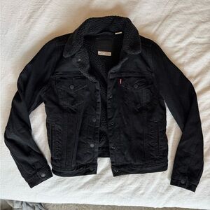 Levi’s fleece lined black jean jacket